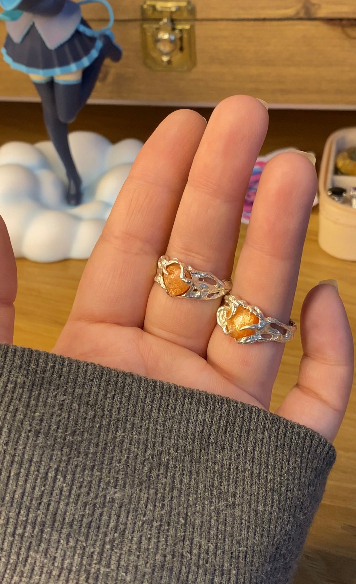 [IN STOCK] Flashy Sunstone Silver Rings | 2 available