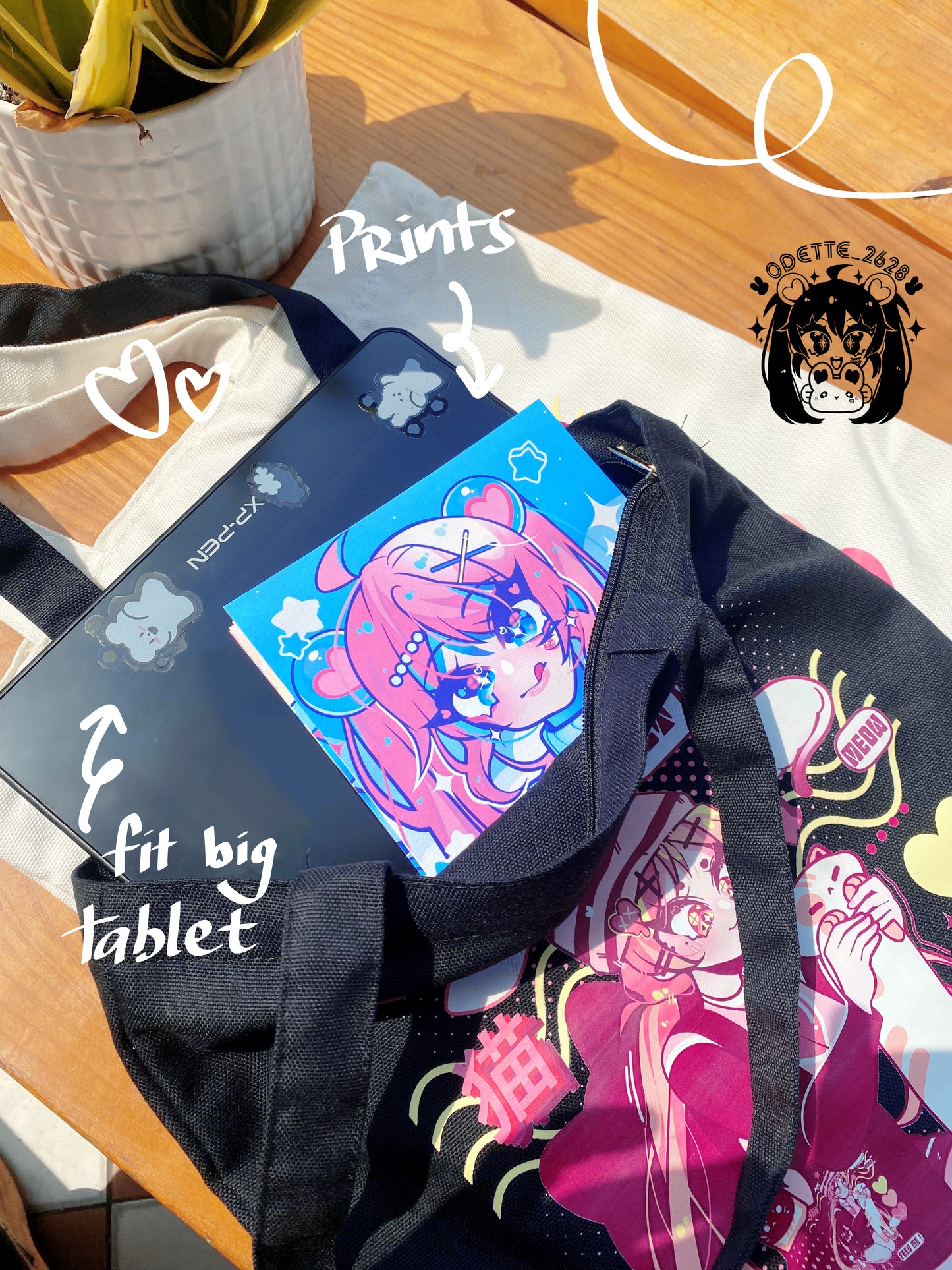 Cute Anime & Cat Tote Bag | Aesthetic & Kawaii Neko Print