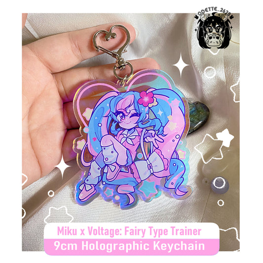 Miku x Voltage : Fairy Type Trainer Acylic Holographic Keychain