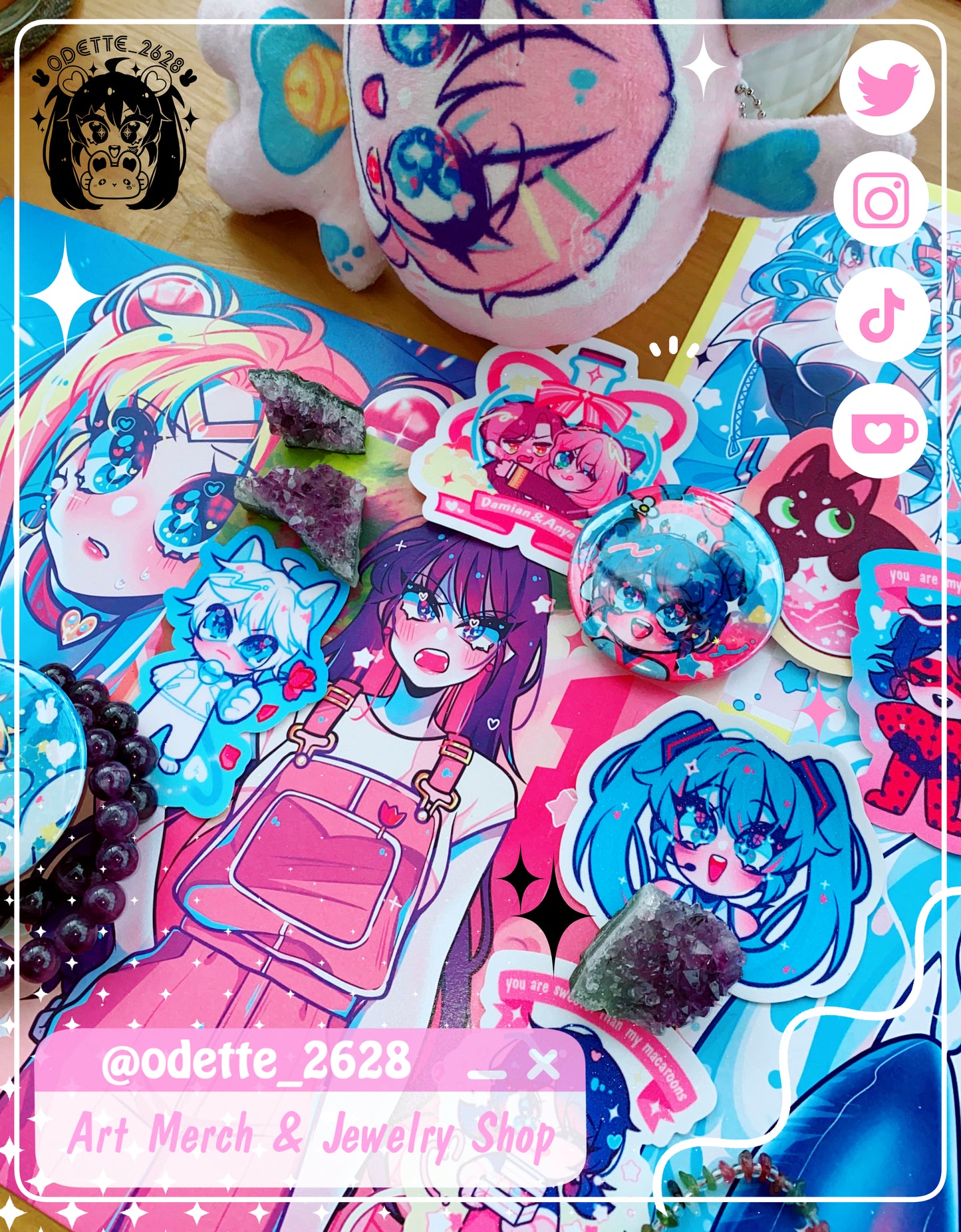 Multimouse x My Melody ( Miraculous Ladybug) | 5,8cm Hologram Stars Coated Badge