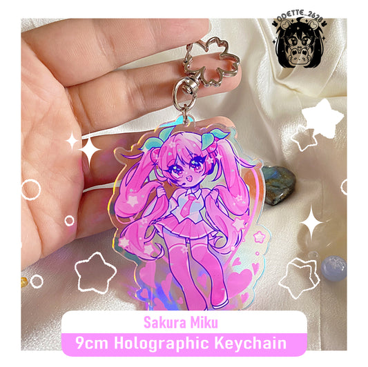 Miku Holographic Acrylic Keychain